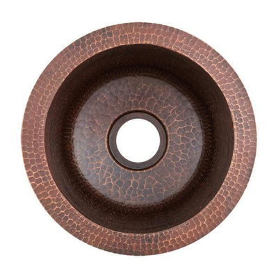 10" Round Hammered Copper Bar Sink w/ 2" Drain Opening - Hardware by Design