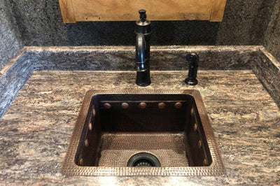 16" Single Basin Copper Drop In Bar Sink - Hardware by Design