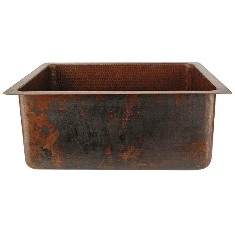 20" Hammered Copper Kitchen/Bar/Prep Single Basin Sink - Hardware by Design