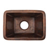 17‚Ä≥ Rectangle Hammered Copper Prep Sink w/ 3.5‚Ä≥ Drain Opening - Hardware by Design