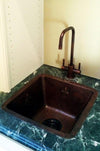 15‚Ä≥ Square Hammered Copper Bar/Prep Sink w/ Fleur De Lis and 3.5‚Ä≥ Drain Opening - Hardware by Design