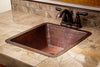 17‚Ä≥ Square Hammered Copper Bar/Prep Sink - Hardware by Design