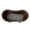 67″ Hammered Copper Double Slipper Bathtub With Rings - Hardware by Design