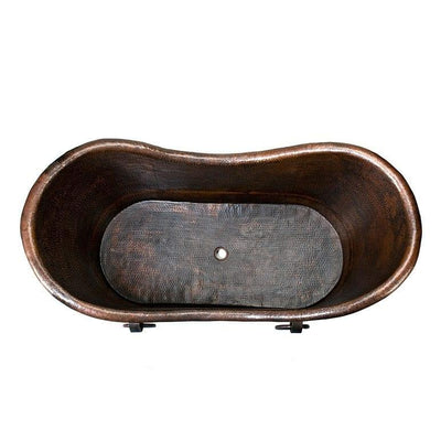 67″ Hammered Copper Double Slipper Bathtub With Rings - Hardware by Design