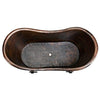 72″ Hammered Copper Double Slipper Bathtub With Rings - Hardware by Design