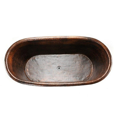72″ Hammered Copper Modern Slipper Style Bathtub - Hardware by Design