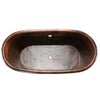 72" Hammered Copper Modern Style Bathtub with Overflow Holes - Hardware by Design