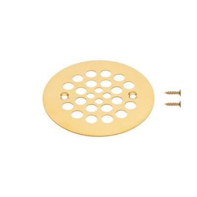 4.25‚Ä≥ Round Shower Drain Cover in Polished Brass - Hardware by Design