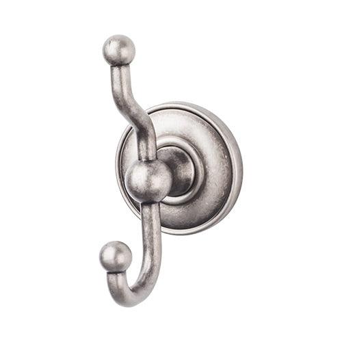 Top Knobs ED2APD<strong> Edwardian Bath Double Hook - Antique Pewter - Plain Backplate</strong>