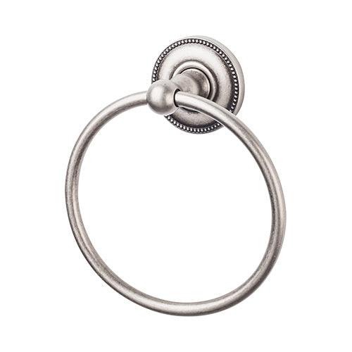 Top Knobs ED5APA<strong> Edwardian Bath Ring - Antique Pewter - Beaded Backplate</strong>