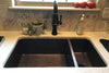 33‚Ä≥ Hammered Copper 75/25 Double Basin Kitchen Sink - Hardware by Design