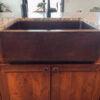 30″ Hammered Copper Apron Front Single Basin Kitchen Sink - Hardware by Design