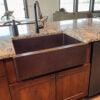 30″ Hammered Copper Apron Front Single Basin Kitchen Sink - Hardware by Design