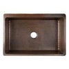 33‚Ä≥ Hammered Copper Apron Front Single Basin Kitchen Sink w/ Fleur De Lis and Apron Front Nickel Background - Hardware by Design