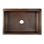 33" Single Basin Copper Farmhouse Sink with Drain Assembly, Silicone Caulk, and Wax Cleaner - Hardware by Design