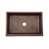 33″ Hammered Copper Apron Front Single Basin Kitchen Sink w/ Star Design - Hardware by Design