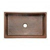 35″ Hammered Copper Apron Front Single Basin Kitchen Sink - Hardware by Design