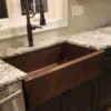 35″ Hammered Copper Apron Front Single Basin Kitchen Sink - Hardware by Design