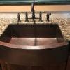 30″ Hammered Copper Rounded Apron Single Basin Kitchen Sink - Hardware by Design