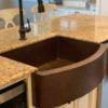 30″ Hammered Copper Rounded Apron Single Basin Kitchen Sink - Hardware by Design