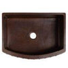 33‚Ä≥ Hammered Copper Rounded Apron Single Basin Kitchen Sink with Barrel Strap Design - Hardware by Design