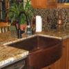 33″ Hammered Copper Rounded Apron Single Basin Kitchen Sink - Hardware by Design