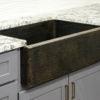 33‚Ä≥ Handmade Apron Front Single Basin Hammered Brass Kitchen Sink - Hardware by Design