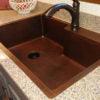 33‚Ä≥ Hammered Copper Single Basin Kitchen Sink with Space For Faucet - Hardware by Design