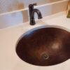 17‚Ä≥ Oval Under Counter Hammered Copper Bathroom Sink - Hardware by Design