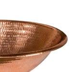 17‚Ä≥ Oval Self Rimming Hammered Copper Bathroom Sink in Polished Copper - Hardware by Design