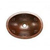 19‚Ä≥ Oval Fleur De Lis Under Counter Hammered Copper Bathroom Sink - Hardware by Design