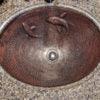 19‚Ä≥ Oval Under Counter Hammered Copper Bathroom Sink with Koi Fish Design - Hardware by Design