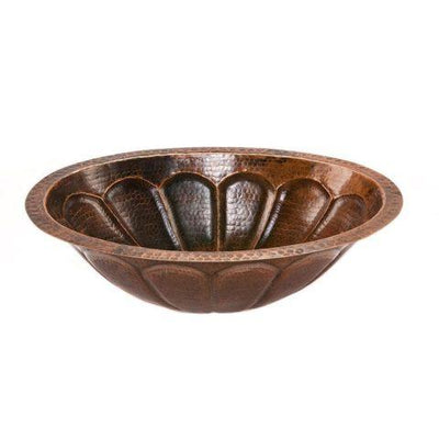12" Copper Undermount Bathroom Sink with Sunburst Design, Tru Widespread Faucet, Pop Up Drain Assembly, Silicone Caulk, and Wax Cleaner - Hardware by Design