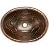 19″ Oval Braid Self Rimming Hammered Copper Bathroom Sink - Hardware by Design