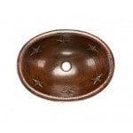 19‚Ä≥ Oval Star Self Rimming Hammered Copper Sink - Hardware by Design