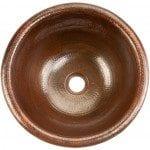 14″ Round Self Rimming Hammered Copper Sink - Hardware by Design