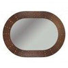 35″ Hand Hammered Oval Copper Mirror with Hand Forged Rivets - Hardware by Design