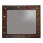 36″ Hand Hammered Rectangle Copper Mirror with Hand Forged Rivets - Hardware by Design