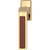 Turnstyle Designs R2542-CN-PU Ski Recess Leather with Chestnut Grip and Polished Brass Finish - Hardware by Design