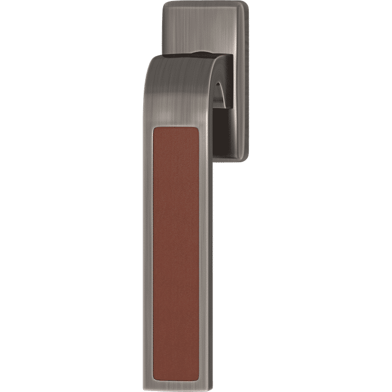 Turnstyle Designs R2542-CN-VN Ski Recess Leather with Chestnut Grip and Vintage Nickel Finish - Hardware by Design