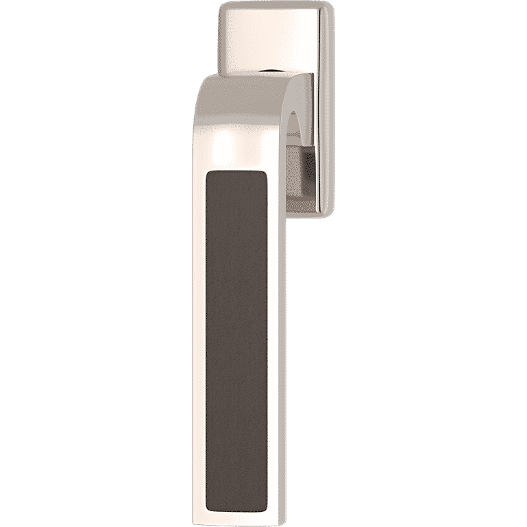 Turnstyle Designs R2542-CT-PN Ski Recess Leather with Chocolate Grip and Polished Nickel Finish - Hardware by Design