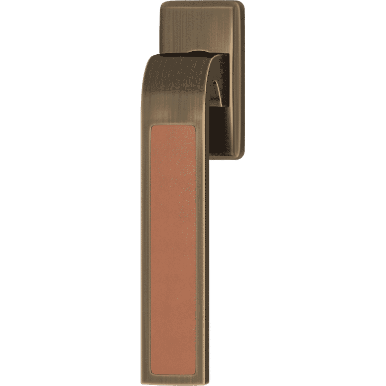 Turnstyle Designs R2542-TN-FA Ski Recess Leather with Tan Grip and Fine Antique Brass Finish - Hardware by Design