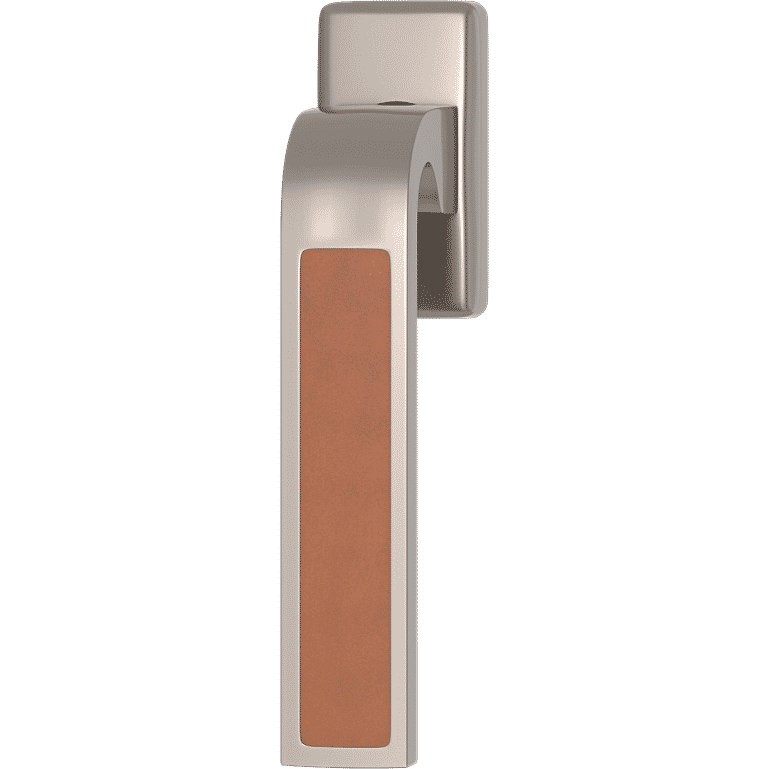 Turnstyle Designs R2542-TN-SN Ski Recess Leather with Tan Grip and Satin Nickel Finish - Hardware by Design