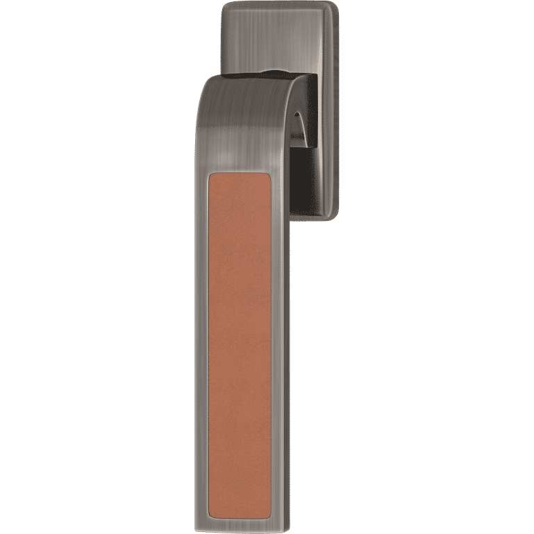 Turnstyle Designs R2542-TN-VN Ski Recess Leather with Tan Grip and Vintage Nickel Finish - Hardware by Design