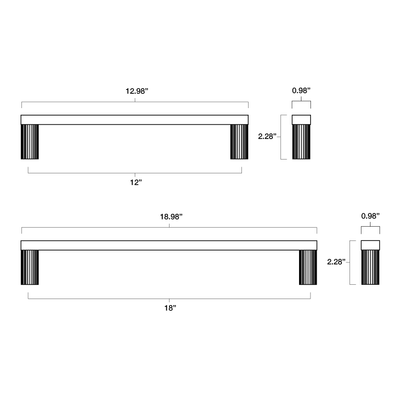 Ribbed 12” 
Appliance Pull