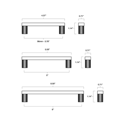 Ribbed 5” Pull