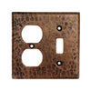 Copper Combination Switchplate, 2 Hole Outlet and Single Toggle Switch - Hardware by Design
