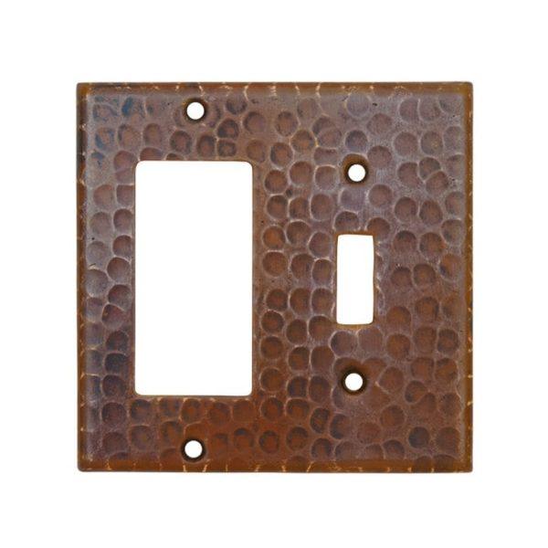 Copper Combination Switchplate, 1 Hole Single Toggle Switch and Ground Fault/Rocker GFI Cover - Hardware by Design