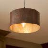 Hammered Copper 8‚Ä≥ Round Cylinder Pendant Light Shade - Hardware by Design