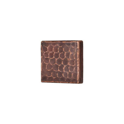 Package of Eight 2" x 2" Copper Hammered Tiles - Hardware by Design